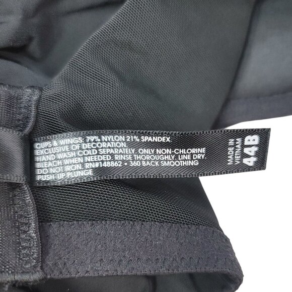 Torrid Curve Push Up Bra Black 44B Underwire Adj Seamless Crisscross XO Plunge - Picture 9 of 9